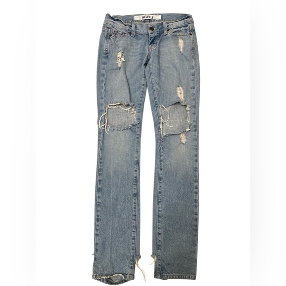 Brandy Melville Denim - 3/$15 Melville Low Rise Light Wash Distressed Jeans Women’s Small Italy Festival